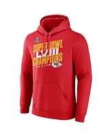 Men's Fanatics Red Kansas City Chiefs Super Bowl Lviii Champions Iconic Big and Tall Pullover Hoodie