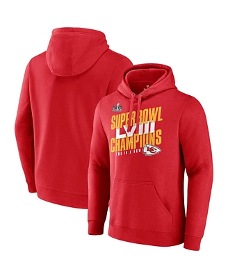 Men's Fanatics Red Kansas City Chiefs Super Bowl Lviii Champions Iconic Big and Tall Pullover Hoodie