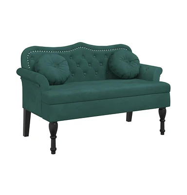 Bench with Cushions Dark Green 47.4"x25.6"x29.5" Velvet