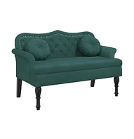 Bench with Cushions Dark Green 47.4"x25.6"x29.5" Velvet