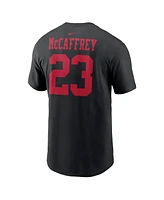 Men's Nike Christian McCaffrey Black San Francisco 49ers Super Bowl Lviii Patch Player Name and Number T-shirt