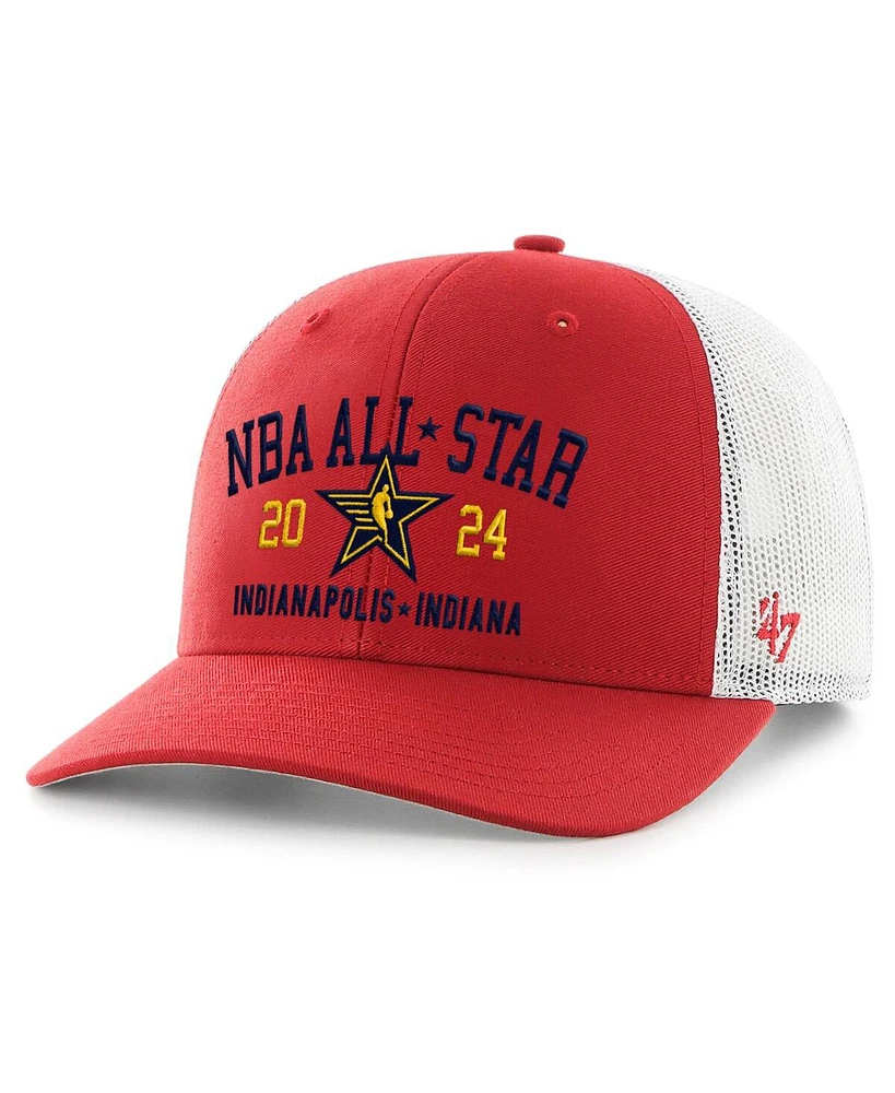 Men's '47 Brand Red 2024 Nba All-Star Game Trucker Adjustable Hat