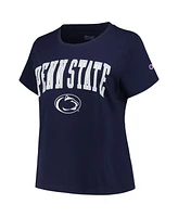 Women's Profile Navy Penn State Nittany Lions Plus Arch Over Logo Scoop Neck T-shirt