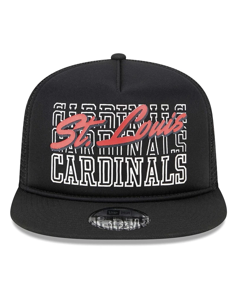 Men's New Era Black St. Louis Cardinals Street Team A-Frame Trucker 9FIFTY Snapback Hat