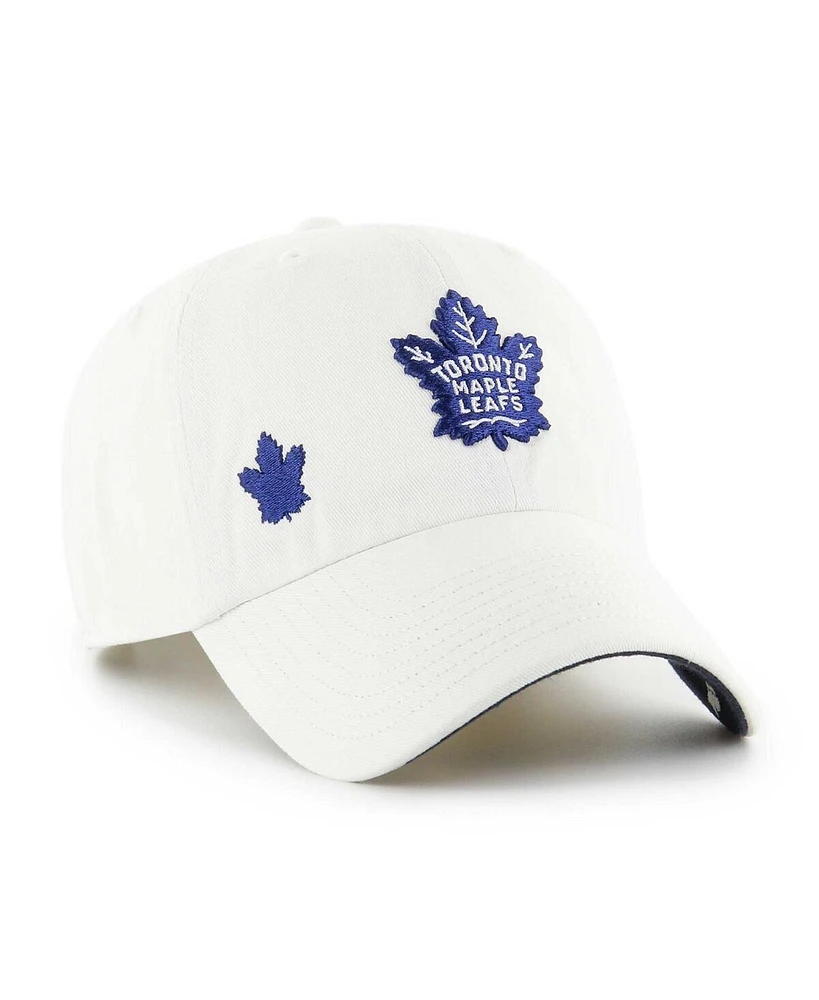 Women's '47 Brand White Toronto Maple Leafs Confetti Clean Up Adjustable Hat