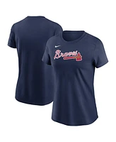 Women's Nike Navy Atlanta Braves Wordmark T-shirt