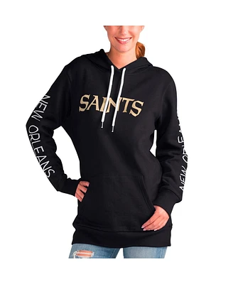 Women's G-iii 4Her by Carl Banks Black New Orleans Saints Extra Inning Pullover Hoodie