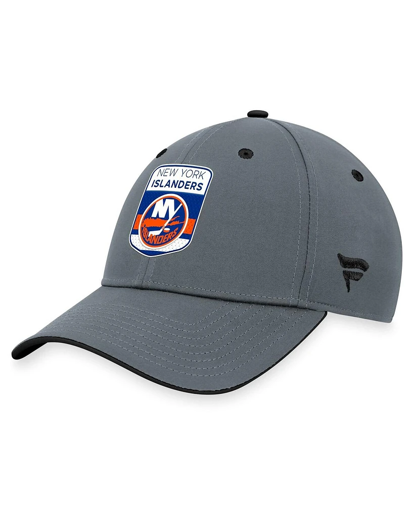 Men's Fanatics Gray New York Islanders Authentic Pro Home Ice Flex Hat