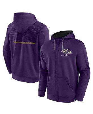 Men's Fanatics Purple Baltimore Ravens Defender Evo Full-Zip Hoodie