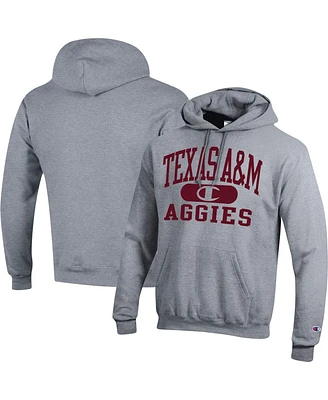 Men's Champion Heather Gray Texas A&M Aggies Arch Pill Pullover Hoodie