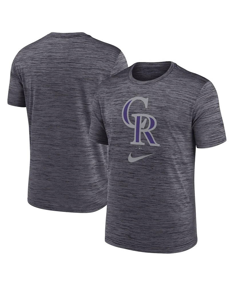 Men's Nike Black Colorado Rockies Logo Velocity Performance T-shirt