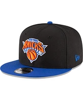 Men's New Era Black, Blue New York Knicks 2-Tone 9FIFTY Adjustable Snapback Hat