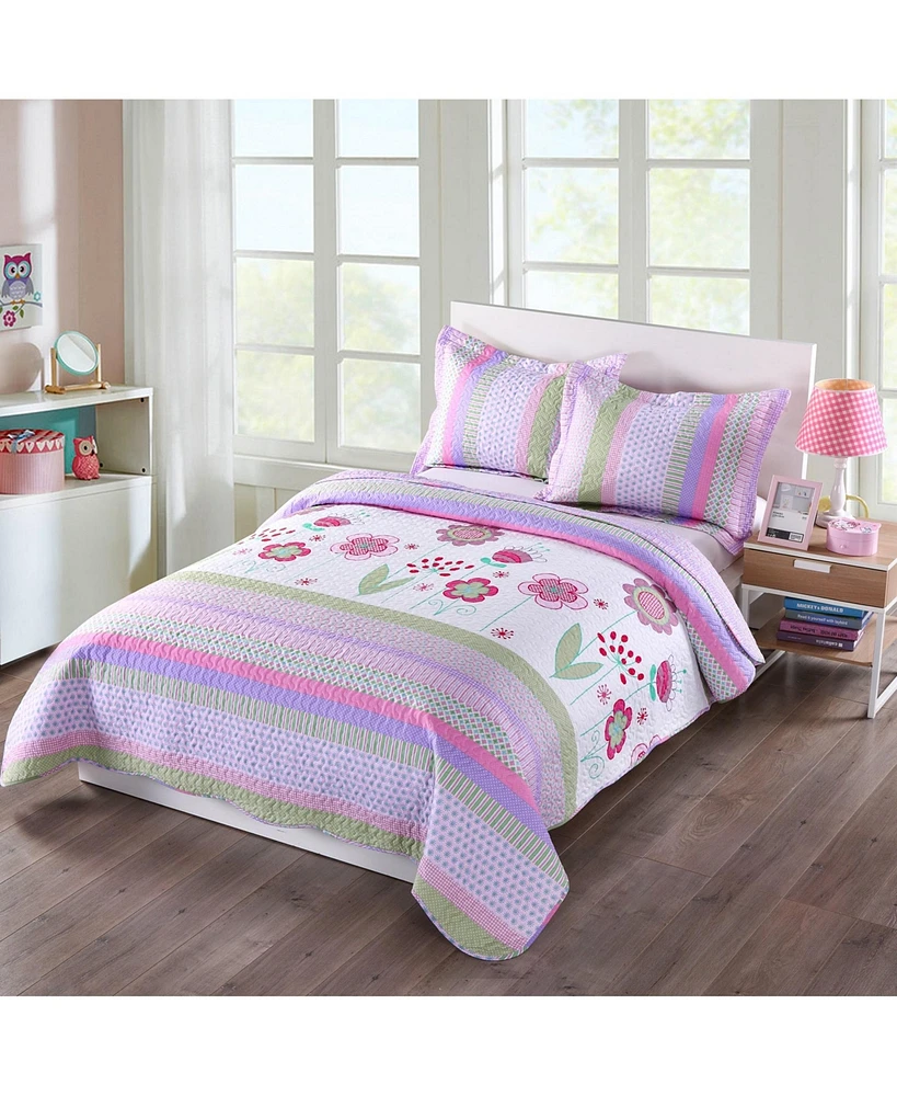 MarCielo Kids Girls Quilt Set Bedspread Coverlet Set A14