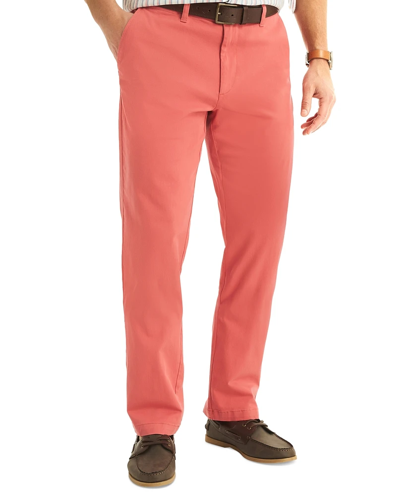 Nautica Men's Classic-Fit Stretch Solid Flat-Front Chino Deck Pants