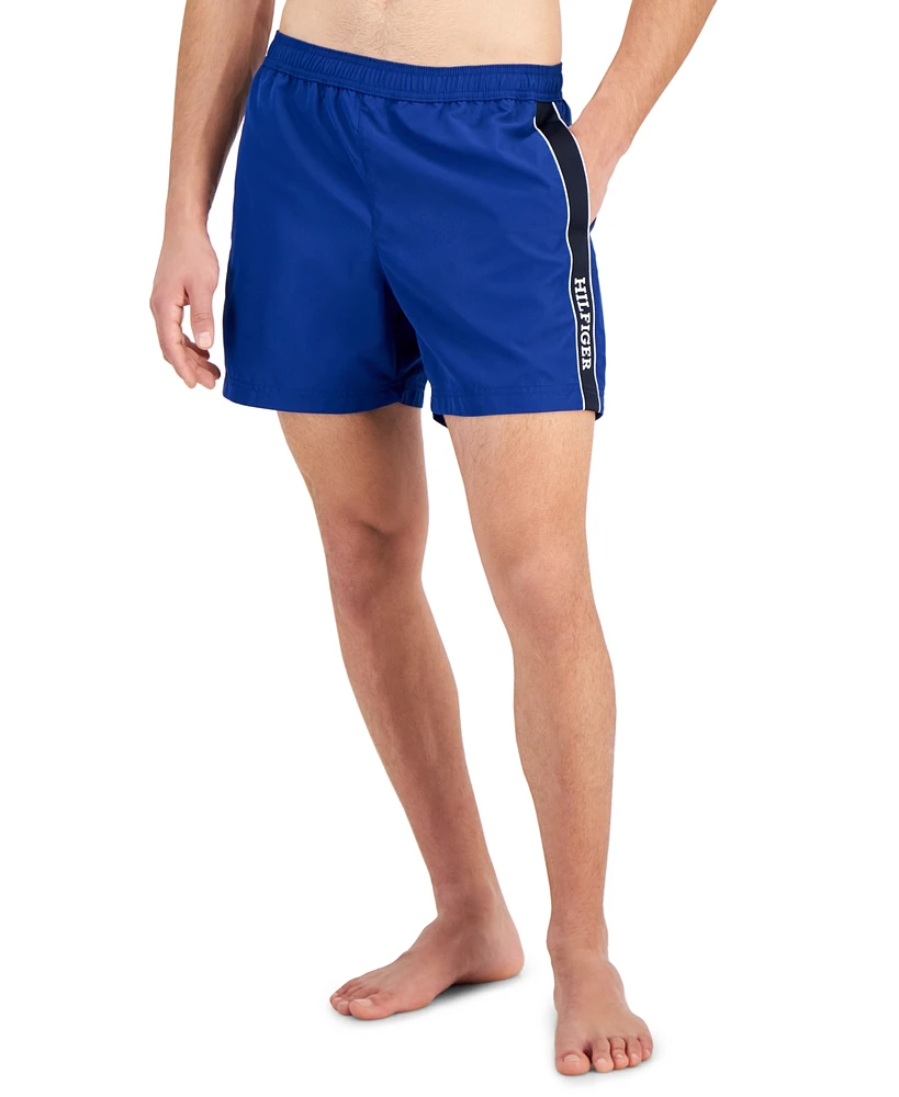 Tommy Hilfiger Men's Medium Length Drawstring 5" Swim Trunks