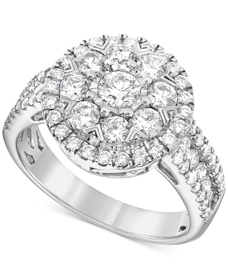 Diamond Halo Cluster Engagement Ring (1-1/2 ct. t.w.) in 14k White Gold