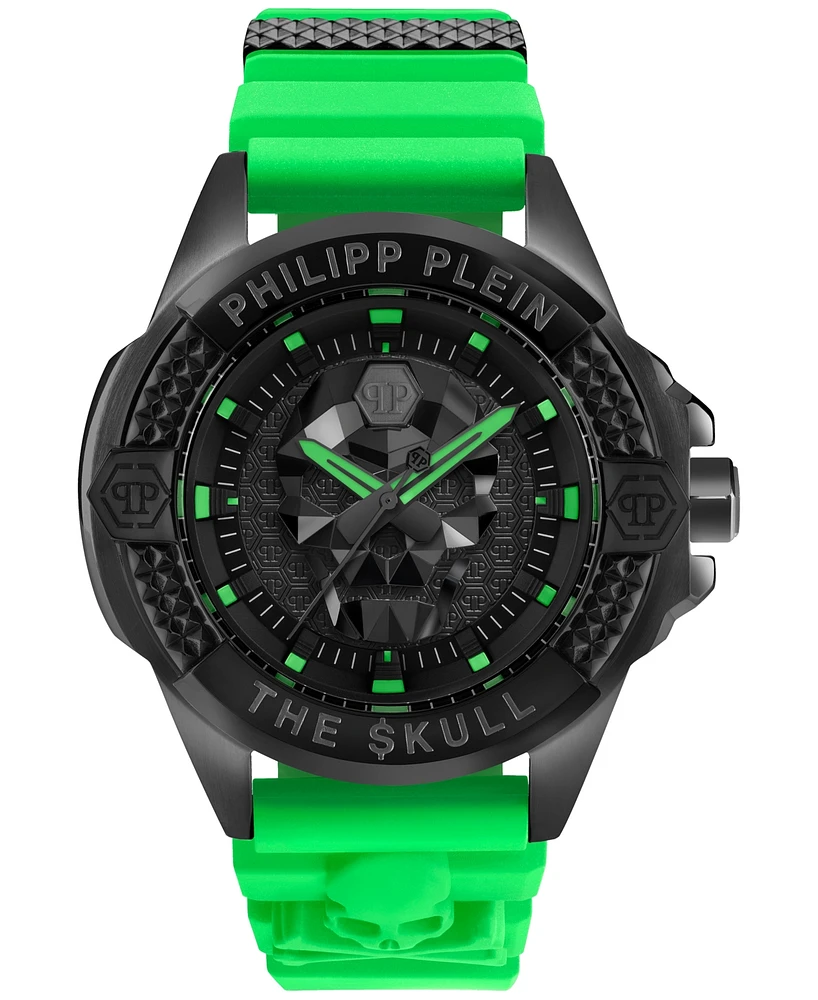 Philipp Plein Men's The Skull Green Silicone Strap Watch 44mm