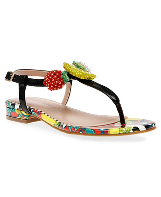 Betsey Johnson Women's Aniston Fruit Flat T-Strap Sandals