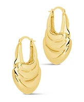 Sterling Forever Silver-Tone or Gold-Tone Chunky Manon Hoops