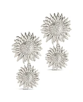 Sterling Forever Gold-Tone or Silver-Tone Triple Sunflower Solaris Drop Studs