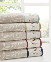 Madison Park Cotton 6-Pc. Embroidered Serene Jacquard Towel Set