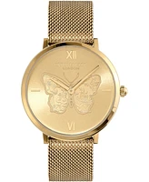 Olivia Burton Women's Signature Butterfly Gold-Tone Stainless Steel Mesh Watch 35mm