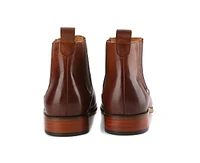 Gino Vitale Men's Handcrafted Genuine Leather Pull-On Chelsea Gore Dress Boot