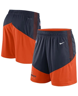 Men's Nike Navy, Orange Chicago Bears Sideline Primary Lockup Performance Shorts