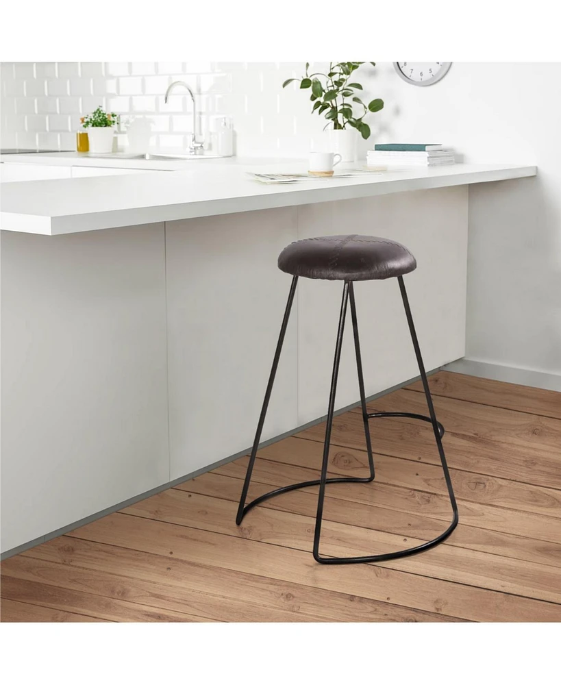 Simplie Fun Modern 26" Counter Height Stool, Leather Upholstery