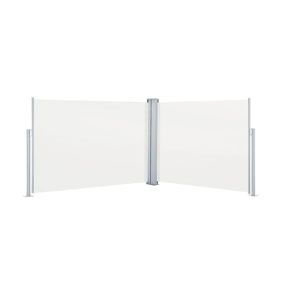 Retractable Side Awning Cream 47.2"x393.7"