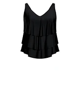 Plus V Tiered Tankini Top