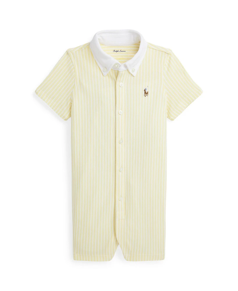 Polo Ralph Lauren Baby Boys Striped Knit Oxford Shortall