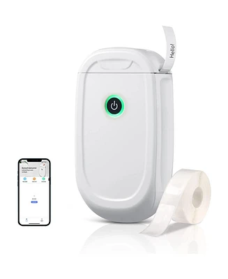 Dartwood Label Maker - Mini Portable Bluetooth Label Printer Machine for Your Home or Office (White)