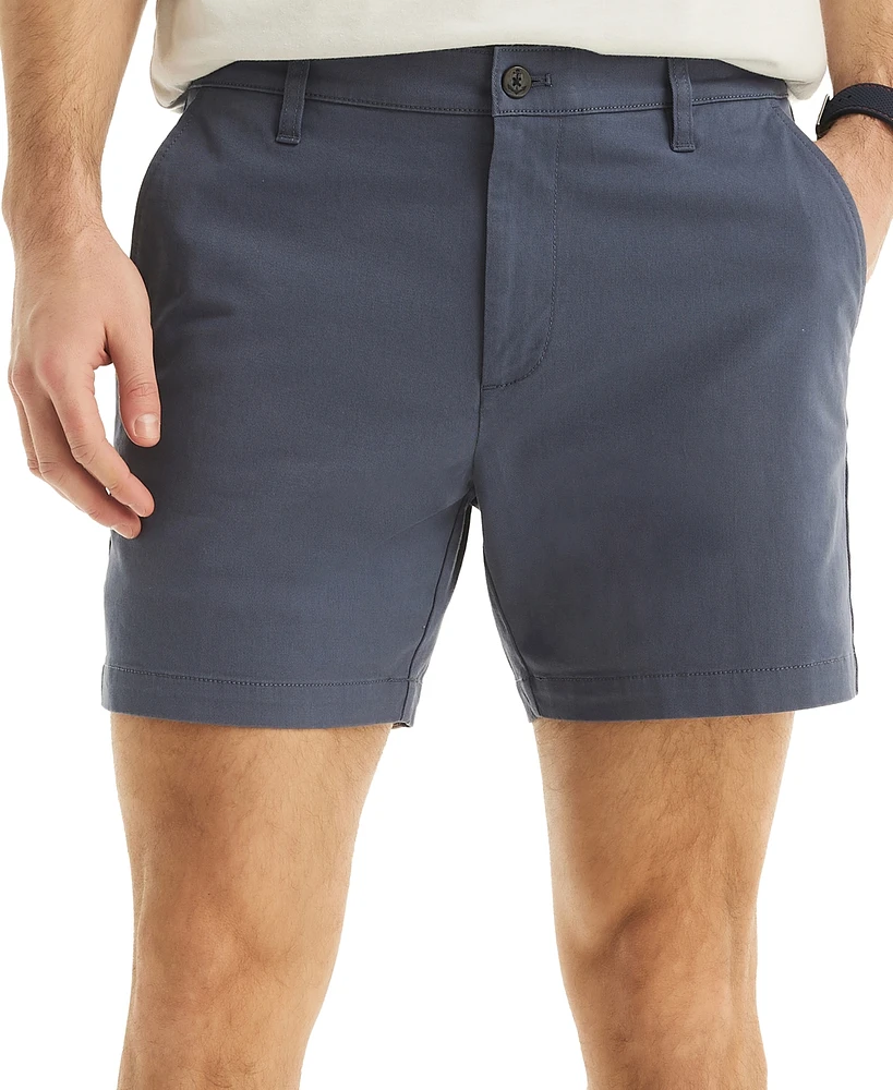 Nautica Men's Classic-Fit Stretch Flat-Front 6" Chino Deck Shorts