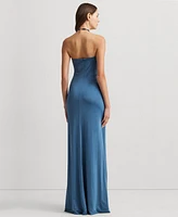 Lauren Ralph Women's Beaded Halter Jersey Gown