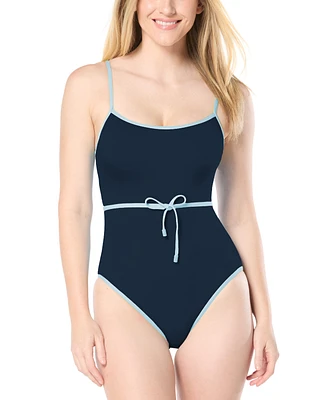 kate spade new york Women's Belted One-Piece Swimsuit