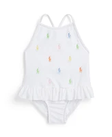 Polo Ralph Lauren Baby Girls Pony Ruffled One Piece Swimsuit