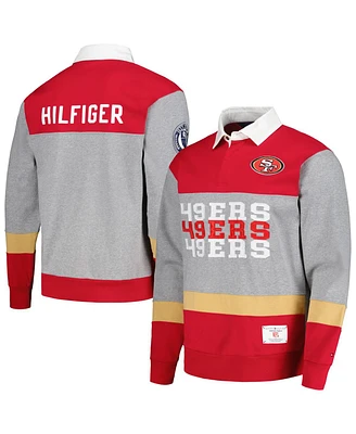 Men's Tommy Hilfiger Scarlet San Francisco 49ers Connor Oversized Rugby Long Sleeve Polo Shirt