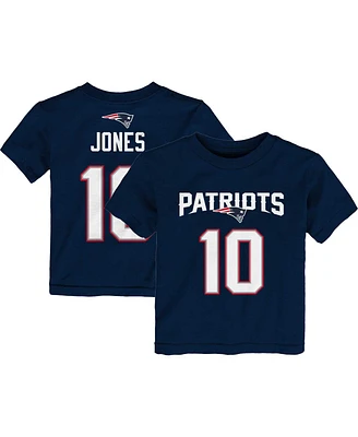 Toddler Boys and Girls Mac Jones Navy New England Patriots Mainliner Player Name Number T-shirt