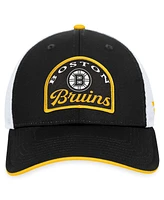 Men's Fanatics Black, White Boston Bruins Fundamental Adjustable Hat