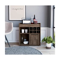 Depot E-shop Pasadena Bar Cabinet With Divisions, Two Concealed Shelves, Six Cubbies