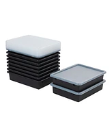 ECR4Kids Letter Tray with Lid, Black, 10-Piece