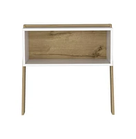 Depot E-shop Leticia Nightstand, Two Legs, One Shelf, Superior Top, Light Oak / White