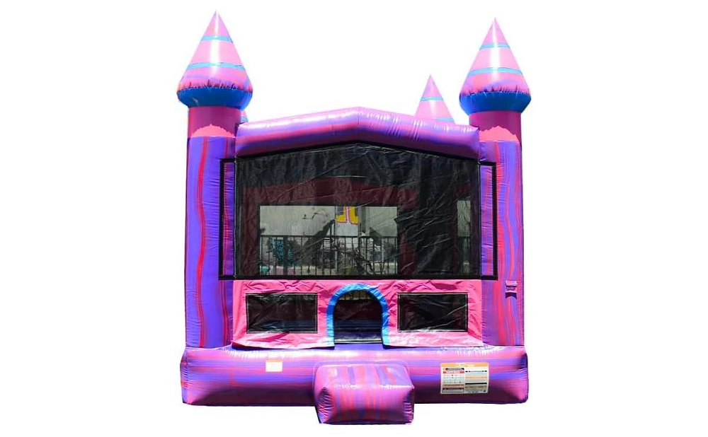 JumpOrange Purplish Commercial Grade Bounce House for Kids and Adults (with Blower), Basketball Hoop, Outdoor Indoor, Birthday Party Rental, Big Infla