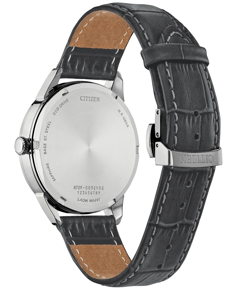 Citizen Eco-Drive Men's Rolan Gray Leather Strap Watch 40mm
