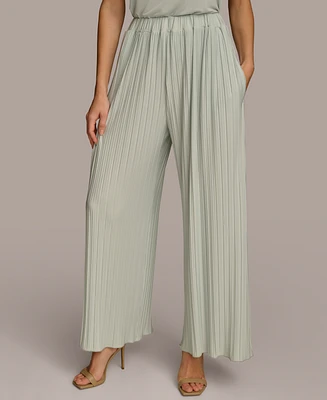 Donna Karan Women's Pull-On Pleated Wide Leg Pants