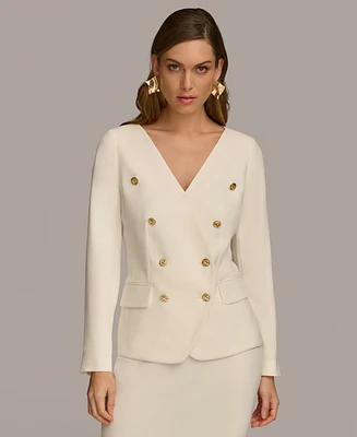 Donna Karan Women's Collarless Double-Breasted Jacket