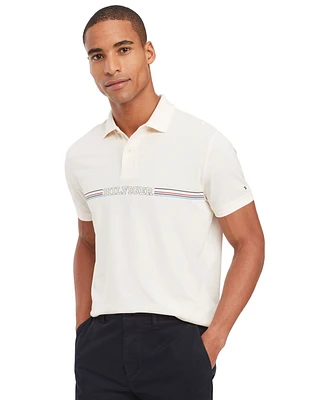 Tommy Hilfiger Men's Striped Chest Short Sleeve Polo Shirt