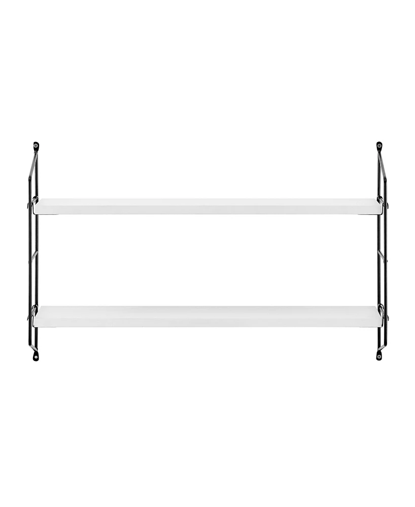 Danya B Severini Floating Bracket Farmhouse Two-Tier Wall Shelf