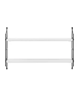 Danya B Severini Floating Bracket Farmhouse Two-Tier Wall Shelf